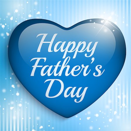 simsearch:400-08779765,k - Vector - Happy Fathers Day Blue Heart Background Photographie de stock - Aubaine LD & Abonnement, Code: 400-07551914