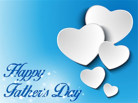 simsearch:400-08779765,k - Vector - Happy Fathers Day Blue Heart Background Photographie de stock - Aubaine LD & Abonnement, Code: 400-07551915