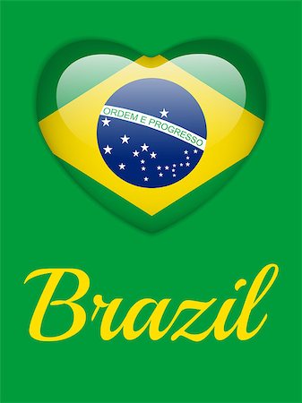 simsearch:400-07312110,k - Vector - Brazil 2014 Heart with Brazilian Flag Stockbilder - Microstock & Abonnement, Bildnummer: 400-07551910