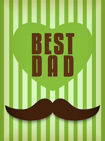 father cartoon - Vector - Happy Father Day Mustache Love Photographie de stock - Aubaine LD & Abonnement, Code: 400-07551912