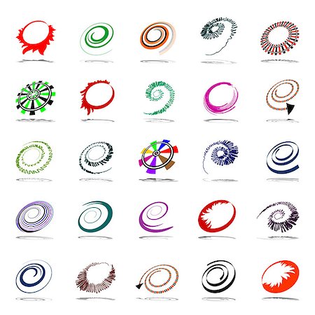 simsearch:400-07986691,k - Spiral and rotation design elements. Abstract icons set. Vector art. Fotografie stock - Microstock e Abbonamento, Codice: 400-07551964