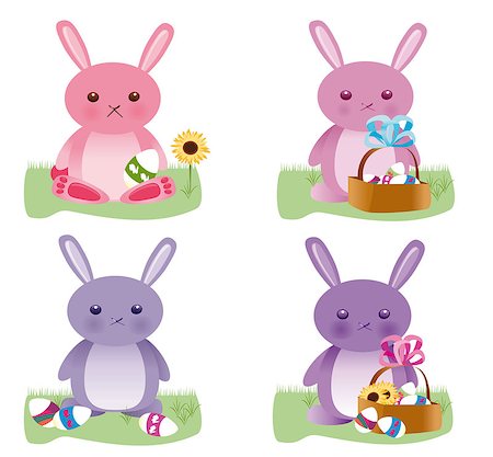 simsearch:400-09133678,k - Easter bunnies vector set Stock Photo - Budget Royalty-Free & Subscription, Code: 400-07552027