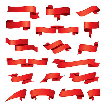 simsearch:400-07829145,k - biggest collection of vector red ribbons Photographie de stock - Aubaine LD & Abonnement, Code: 400-07552033