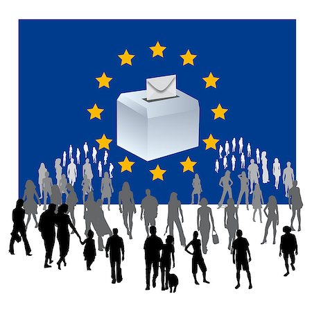 an urn on a European flag European democratic elections Political Parties Stock Photo - Budget Royalty-Free & Subscription, Code: 400-07552385