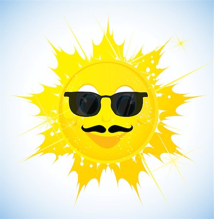 simsearch:400-07614613,k - Cartoon sun in sunglasses Stockbilder - Microstock & Abonnement, Bildnummer: 400-07552785