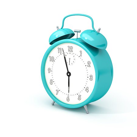 simsearch:400-04801462,k - An image of a turquoise alarm clock isolated on white Stock Photo - Budget Royalty-Free & Subscription, Code: 400-07553051