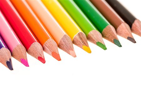 simsearch:400-07485953,k - Colour pencils isolated on white background close up Stockbilder - Microstock & Abonnement, Bildnummer: 400-07553546