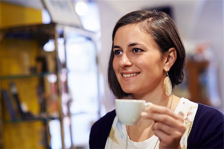 expresso bar - People in cafeteria with woman drinking espresso coffee and holding cup Stock Photo - Budget Royalty-Free & Subscription, Code: 400-07553774