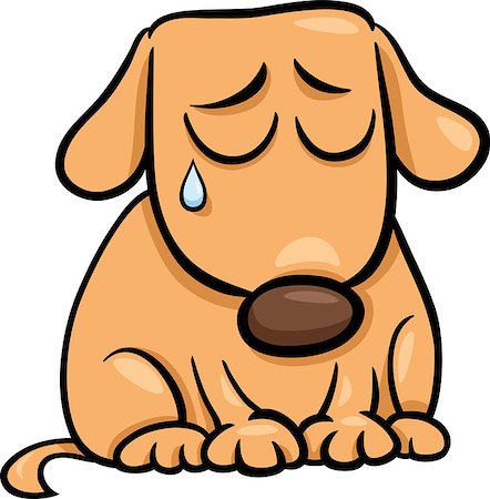 Cartoon Illustration of Cute Sad Dog or Puppy Stock Photo - Budget Royalty-Free & Subscription, Code: 400-07553805