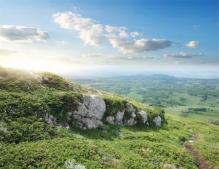 simsearch:400-07570603,k - View on the valley from the top of a mountain Stock Photo - Budget Royalty-Free & Subscription, Code: 400-07553839