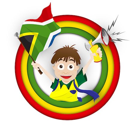 flag of south africa - Vector - South Africa Soccer Fan Flag Cartoon Stock Photo - Budget Royalty-Free & Subscription, Code: 400-07553935