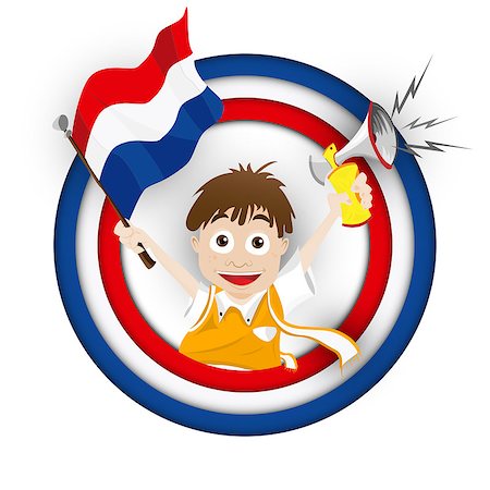 simsearch:400-07624970,k - Vector - Netherlands Soccer Fan Flag Cartoon Foto de stock - Super Valor sin royalties y Suscripción, Código: 400-07553930