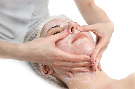 simsearch:400-07952664,k - beauty salon, facial massage with scrub mask Foto de stock - Super Valor sin royalties y Suscripción, Código: 400-07567522