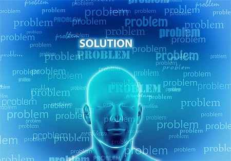 Illustration of a man thinking to find  a solution Stockbilder - Microstock & Abonnement, Bildnummer: 400-07567584