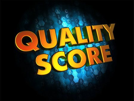 Quality Score - Gold 3D Words on Digital Background. Stock Photo - Budget Royalty-Free & Subscription, Code: 400-07567668