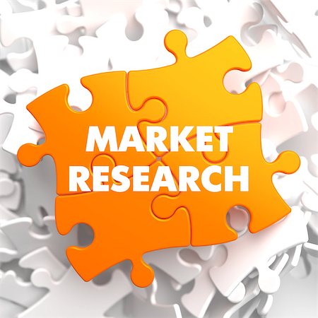 Market Research on Orange Puzzle on White Background. Stock Photo - Budget Royalty-Free & Subscription, Code: 400-07567682
