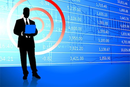 simsearch:628-05817598,k - Businessman on Stock Market Background Original Illustration Stockbilder - Microstock & Abonnement, Bildnummer: 400-07567739