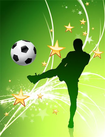 photo shoot for star - Soccer Player on Green Abstract Light Background Original Illustration Stock Photo - Budget Royalty-Free & Subscription, Code: 400-07568000