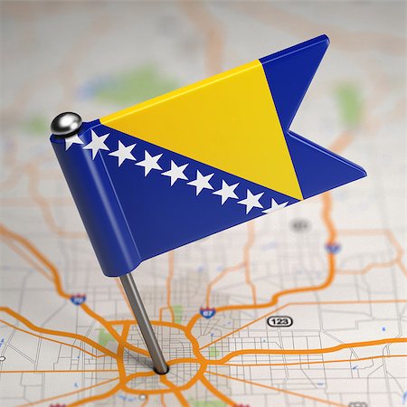 Small Flag Bosnia and Herzegovina on a Map Background with Selective Focus. Photographie de stock - Aubaine LD & Abonnement, Code: 400-07568214