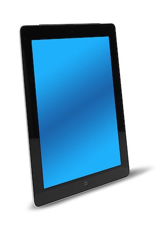 Tablet computer or ipad side view, isolated on white background Stock Photo - Budget Royalty-Free & Subscription, Code: 400-07568295