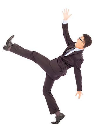 slide business man - businessman slip and fall and  a funny pose Stock Photo - Budget Royalty-Free & Subscription, Code: 400-07568501