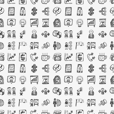 seamless doodle communication pattern Stock Photo - Budget Royalty-Free & Subscription, Code: 400-07568729