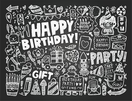 Doodle Birthday party background Stock Photo - Budget Royalty-Free & Subscription, Code: 400-07568764