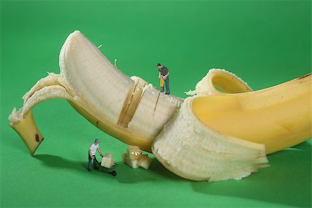 Miniature Construction Workers in Conceptual Food Imagery With Banana Stock Photo - Budget Royalty-Free & Subscription, Code: 400-07568878