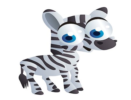 cute zebra cartoon smiling with two big eyes Stock Photo - Budget Royalty-Free & Subscription, Code: 400-07569239