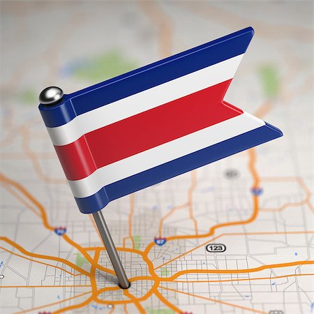 san jose - Small Flag Republic of Costa Rica on a Map Background with Selective Focus. Stock Photo - Budget Royalty-Free & Subscription, Code: 400-07569340