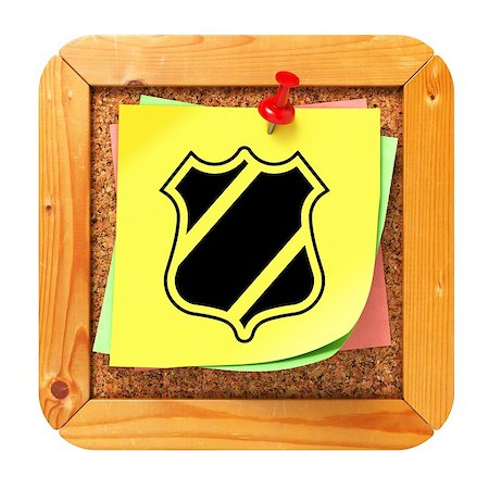 simsearch:400-06560539,k - Security Concept with Shield Icon on Yellow Sticker on Cork Message Board. Photographie de stock - Aubaine LD & Abonnement, Code: 400-07569363