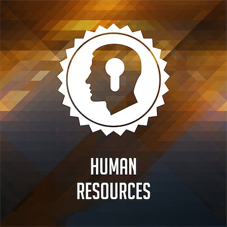 simsearch:400-06559259,k - Human Resources Concept. Retro label design. Hipster background made of triangles, color flow effect. Foto de stock - Super Valor sin royalties y Suscripción, Código: 400-07569395