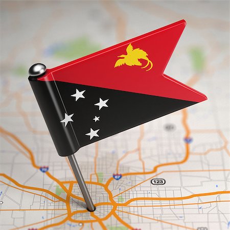 papua new guinea map - Small Flag of Papua New Guinea on a Map Background with Selective Focus. Stock Photo - Budget Royalty-Free & Subscription, Code: 400-07569428