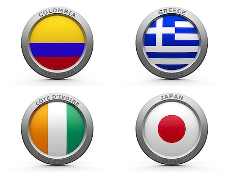 simsearch:400-07414089,k - Emblems - Brazil world cup 2014 group C, three-dimensional rendering Stock Photo - Budget Royalty-Free & Subscription, Code: 400-07569722