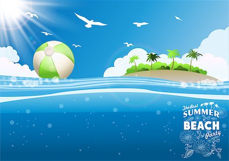 Summer beach background Stock Photo - Budget Royalty-Free & Subscription, Code: 400-07574013