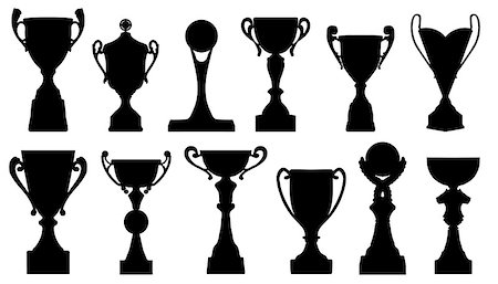 simsearch:832-03640688,k - trophy silhouettes on the white background Foto de stock - Royalty-Free Super Valor e Assinatura, Número: 400-07574218