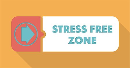 decompression - Stress Free Zone Button in Flat Design with Long Shadows on Orange Background. Stock Photo - Budget Royalty-Free & Subscription, Code: 400-07574355