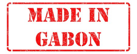 Made in Gabon - inscription on Red Rubber Stamp Isolated on White. Photographie de stock - Aubaine LD & Abonnement, Code: 400-07574389