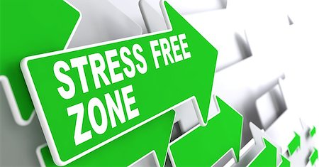 decompression - Stress Free Zone on Direction Sign - Green Arrow on a Grey Background. Stock Photo - Budget Royalty-Free & Subscription, Code: 400-07574392