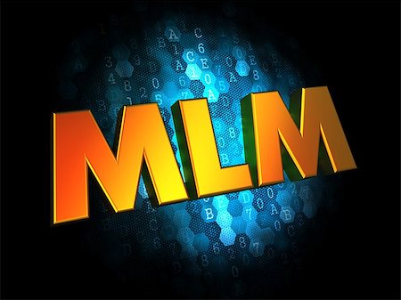 simsearch:400-07091188,k - MLM - Gold 3D Words on Dark Digital Background. Stock Photo - Budget Royalty-Free & Subscription, Code: 400-07574411