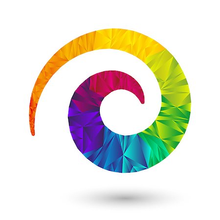 spectrum helix - colorful spiral icon element with rainbow pattern in triangular design Stock Photo - Budget Royalty-Free & Subscription, Code: 400-07574450
