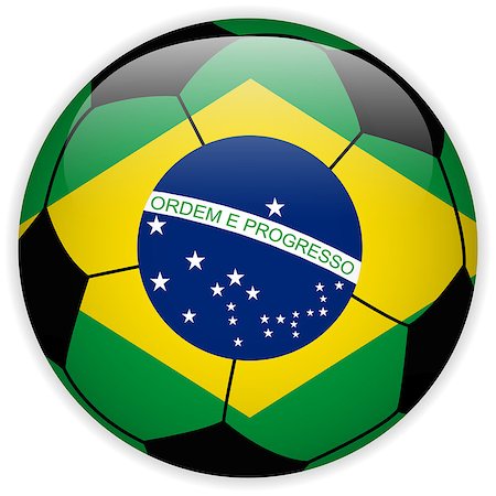 simsearch:400-07546642,k - Vector - Brazil Flag with Soccer Ball Background Stockbilder - Microstock & Abonnement, Bildnummer: 400-07574556