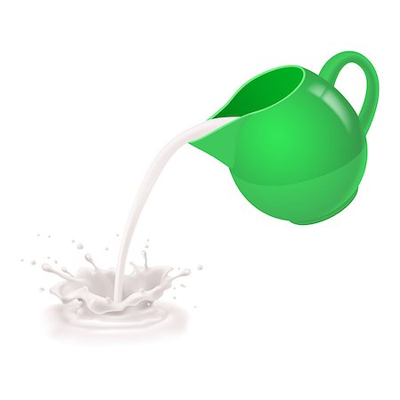 simsearch:400-09082204,k - Milk being poured from a green jug. Stock Photo - Budget Royalty-Free & Subscription, Code: 400-07574717