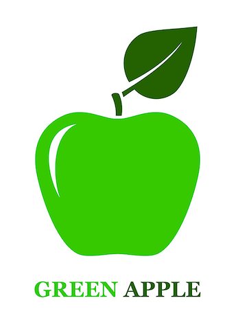 simsearch:400-07714506,k - abstract green apple with leaf on white background Photographie de stock - Aubaine LD & Abonnement, Code: 400-07574764