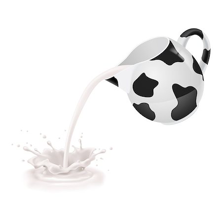 Milk being poured from a black-and-white jug. Foto de stock - Super Valor sin royalties y Suscripción, Código: 400-07574879