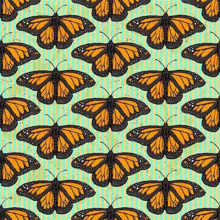 simsearch:400-08787096,k - Sketch butterfly, vector vintage seamless pattern eps 10 Photographie de stock - Aubaine LD & Abonnement, Code: 400-07574871