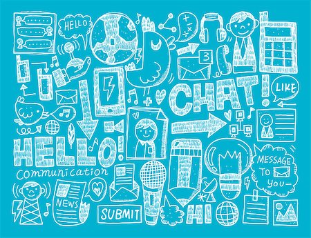 doodle communication background Stock Photo - Budget Royalty-Free & Subscription, Code: 400-07574992