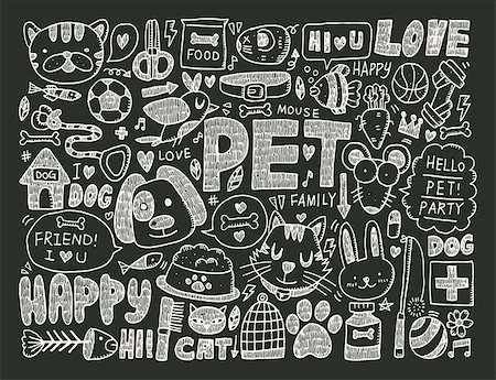 doodle pet background Foto de stock - Super Valor sin royalties y Suscripción, Código: 400-07575015