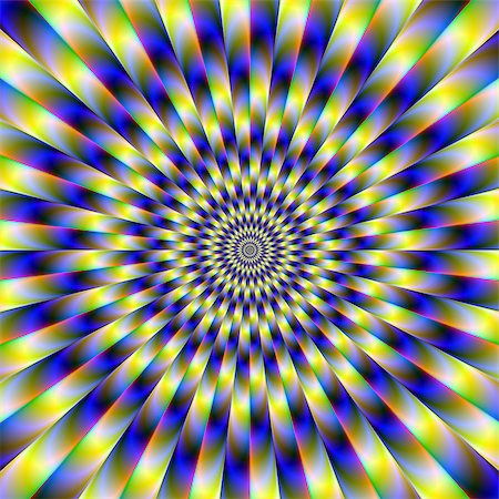 simsearch:400-06067180,k - A digital abstract design with an optically challenging concentric circle pattern in blue and yellow. Stock Photo - Budget Royalty-Free & Subscription, Code: 400-07575028