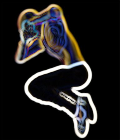 simsearch:400-08401650,k - Abstract neon glowing man on black background. Foto de stock - Royalty-Free Super Valor e Assinatura, Número: 400-07575187